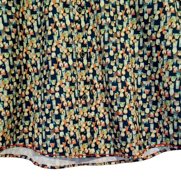 Projek Raw A-Fit Button down shirt  SMALL  Cocktail Print  Stretch  Wicking  NWT - Picture 2 of 11